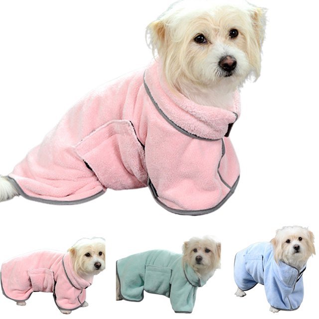 "Microfiber Quick-Dry Pet Towel Bathrobe for Dogs & Cats – Super Absorbent, Soft, and Comfortable Drying Solution"