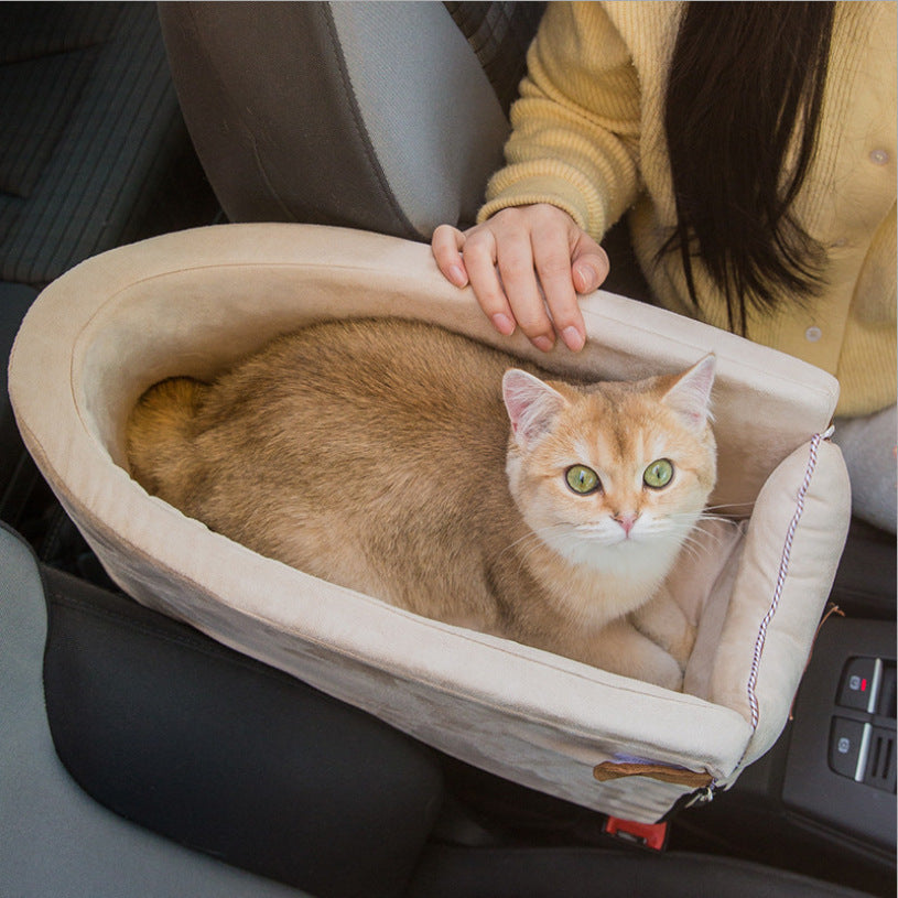 "Removable Zipper Pet Nest for Car – Comfortable & Portable Pet Bed, Perfect for Dogs and Cats, Washable Car Seat Nest with Zipper Closure"