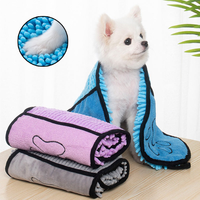 "Super Absorbent Microfiber Dog & Cat Bathrobe Towel – Quick-Drying Pet Towel for Dogs and Cats, Soft Bath Towel for Pets"