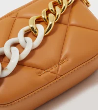 👜 C&K Mini Danika Chunky Chain Padded Bag – Tan - Image 5