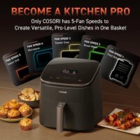 COSORI Air Fryer 9-in-1, Compact & Large 6-Qt, Fast Turbo Modes, 90-450°F Even Results, Precision Heating, Up to 95% Less Oil*, Roast, Bake, Dry, Reheat... - Image 6