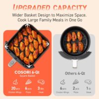 COSORI Air Fryer 9-in-1, Compact & Large 6-Qt, Fast Turbo Modes, 90-450°F Even Results, Precision Heating, Up to 95% Less Oil*, Roast, Bake, Dry, Reheat... - Image 8