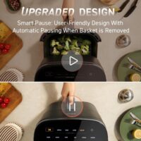 COSORI Air Fryer 9-in-1, Compact & Large 6-Qt, Fast Turbo Modes, 90-450°F Even Results, Precision Heating, Up to 95% Less Oil*, Roast, Bake, Dry, Reheat... - Image 2