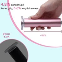 4.8IN Longer Electric Foot Callus Remover with 80pcs Sandpaper Discs Tools for Dead Skin (Pink) - Image 2