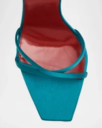 Opyum YSL Logo-Heel Wrap-Ankle Sandals with Golden Hardware - Image 4
