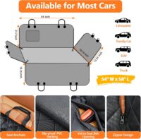Dog Car Seat Cover for Pets 100% Waterproof Seat Cover Hammock 600D Heavy Duty Scratch Proof Nonslip Durable Soft Back Seat Covers for Cars Trucks and SUVs - Image 7